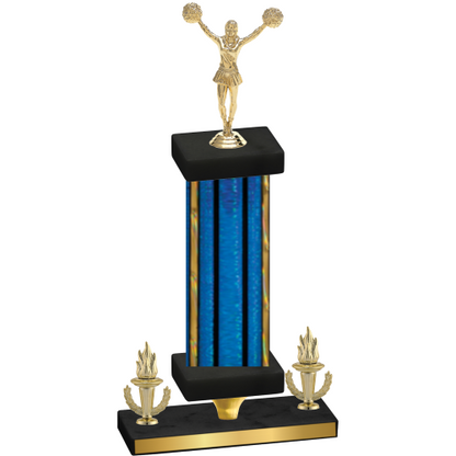 Premium Single Blue Glacier Victory Cheerleading Trophy