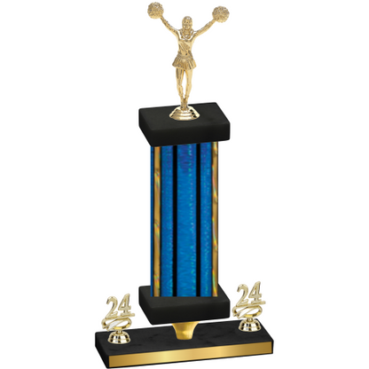 Premium Single Blue Glacier Year Cheerleading Trophy