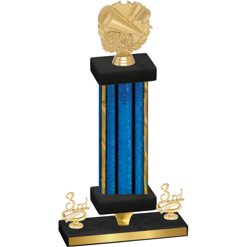 Premium Single Blue Glacier Third Place Cheerleading Trophy