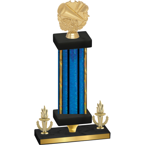 Premium Single Blue Glacier Victory Cheerleading Trophy