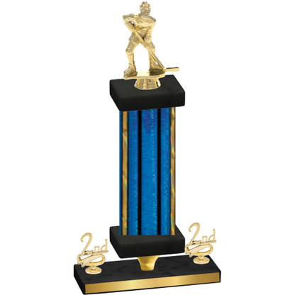 Premium Single Blue Glacier Second Place Hockey Trophy