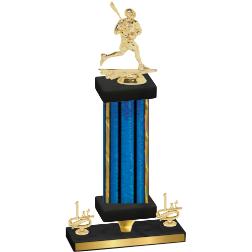 Premium Single Blue Glacier First Place Lacrosse Trophy