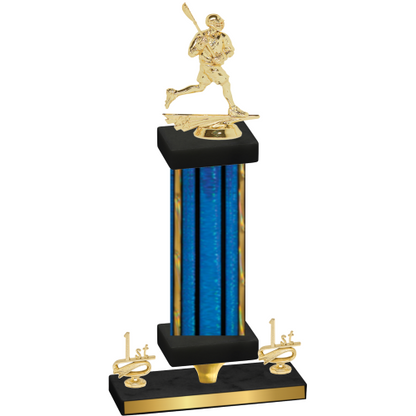 Premium Single Blue Glacier First Place Lacrosse Trophy