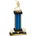 Premium Single Blue Glacier Fourth Place Lacrosse Trophy