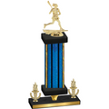 Premium Single Blue Glacier Victory Lacrosse Trophy
