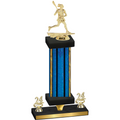 Premium Single Blue Glacier Year Lacrosse Trophy