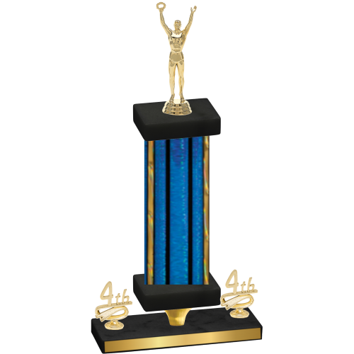 Premium Single Blue Glacier Fourth Place Victory Trophy