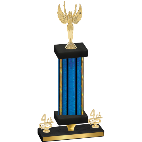 Premium Single Blue Glacier Fourth Place Victory Trophy