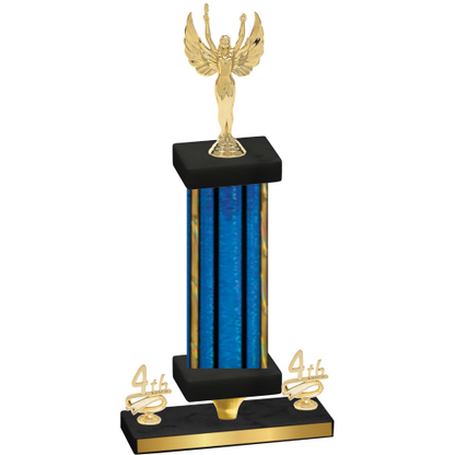 Premium Single Blue Glacier Fourth Place Victory Trophy