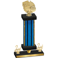 Premium Single Blue Glacier Second Place Basketball Trophy