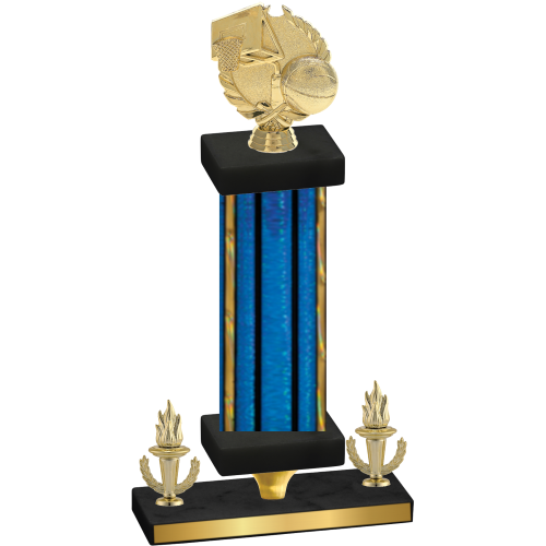 Premium Single Blue Glacier Victory Basketball Trophy