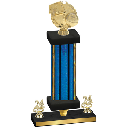 Premium Single Blue Glacier Year Basketball Trophy