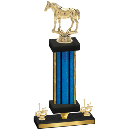 Premium Single Blue Glacier First Place Horses Trophy