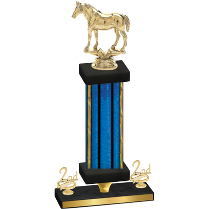 Premium Single Blue Glacier Second Place Horses Trophy