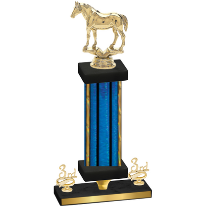Premium Single Blue Glacier Third Place Horses Trophy