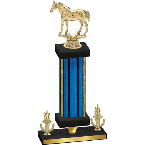 Premium Single Blue Glacier Victory Horses Trophy