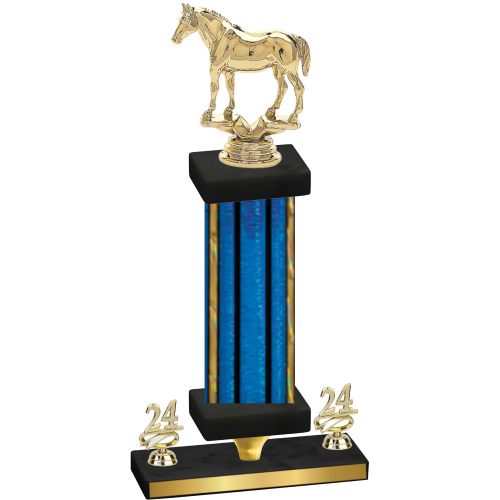 Premium Single Blue Glacier Year Horses Trophy