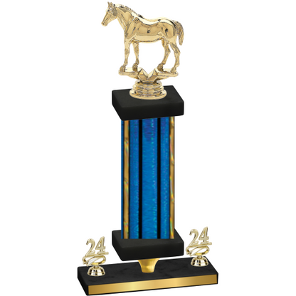 Premium Single Blue Glacier Year Horses Trophy