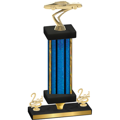 Premium Single Blue Glacier Second Place Cars Trophy