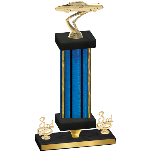 Premium Single Blue Glacier Third Place Cars Trophy