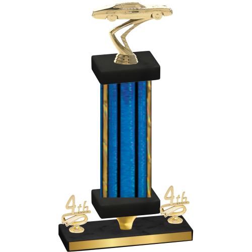 Premium Single Blue Glacier Fourth Place Cars Trophy