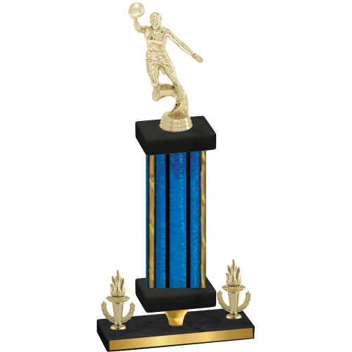 Premium Single Blue Glacier Victory Basketball Trophy