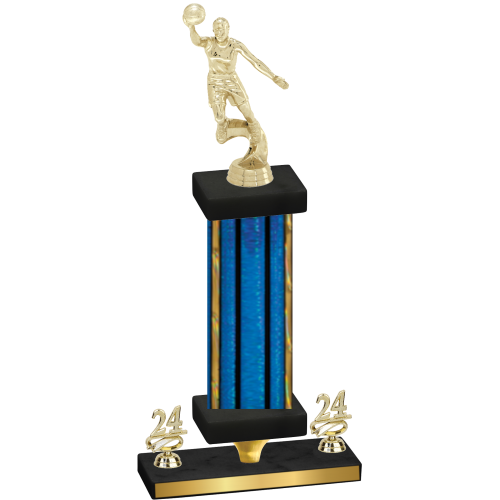 Premium Single Blue Glacier Year Basketball Trophy