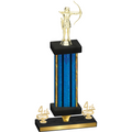 Premium Single Blue Glacier Fourth Place Archery Trophy
