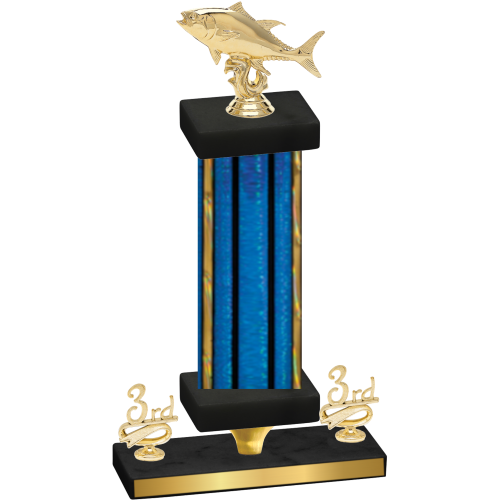 Premium Single Blue Glacier Third Place Fishing Trophy