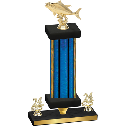 Premium Single Blue Glacier Year Fishing Trophy