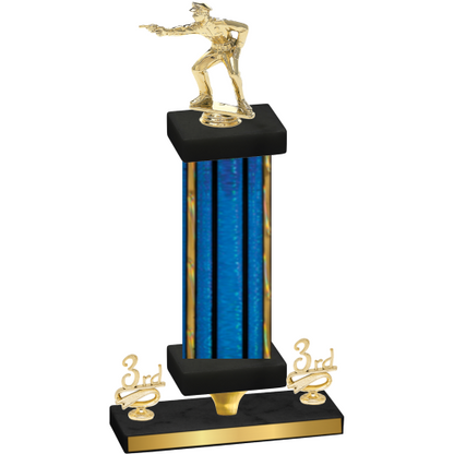 Premium Single Blue Glacier Third Place Shooter Trophy