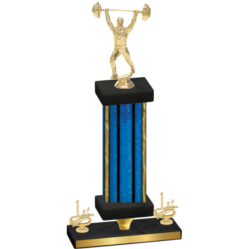 Premium Single Blue Glacier First Place Weights Trophy
