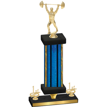 Premium Single Blue Glacier First Place Weights Trophy