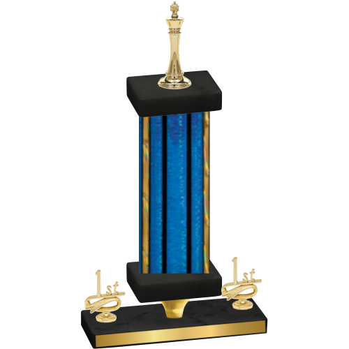 Premium Single Blue Glacier First Place Chess Trophy