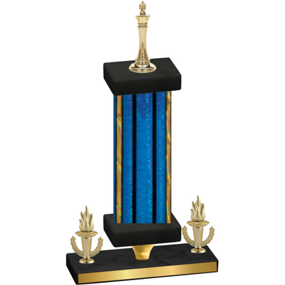 Premium Single Blue Glacier Victory Chess Trophy