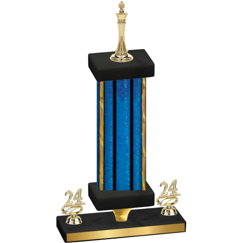 Premium Single Blue Glacier Year Chess Trophy