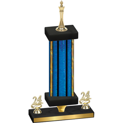 Premium Single Blue Glacier Year Chess Trophy