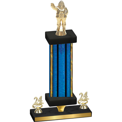 Premium Single Blue Glacier Year Holiday Trophy