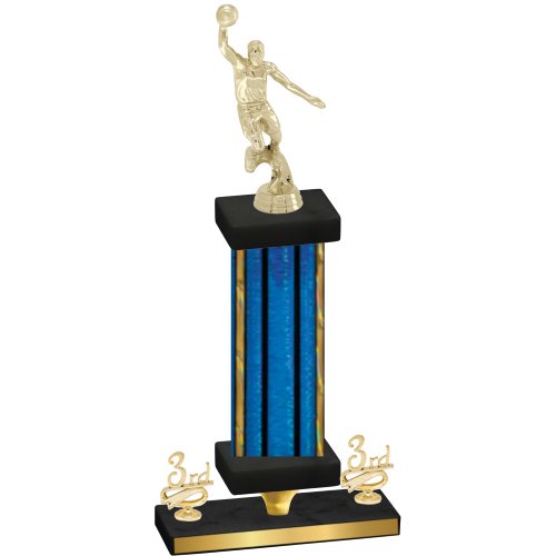 Premium Single Blue Glacier Third Place Basketball Trophy