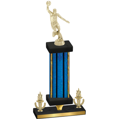 Premium Single Blue Glacier Victory Basketball Trophy