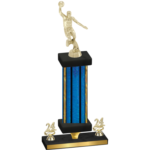 Premium Single Blue Glacier Year Basketball Trophy