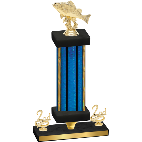 Premium Single Blue Glacier Second Place Fishing Trophy