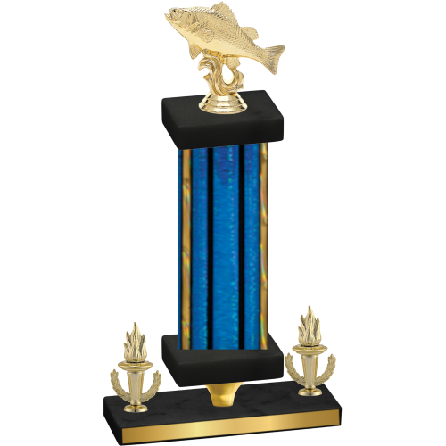 Premium Single Blue Glacier Victory Fishing Trophy