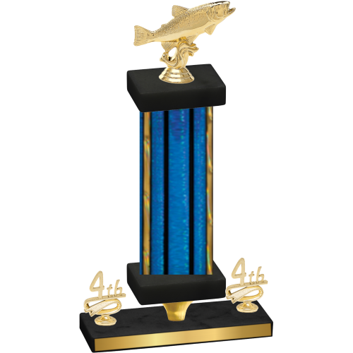 Premium Single Blue Glacier Fourth Place Fishing Trophy