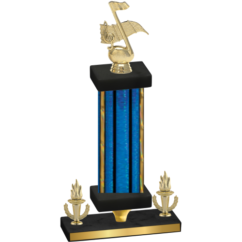 Premium Single Blue Glacier Victory Music Trophy
