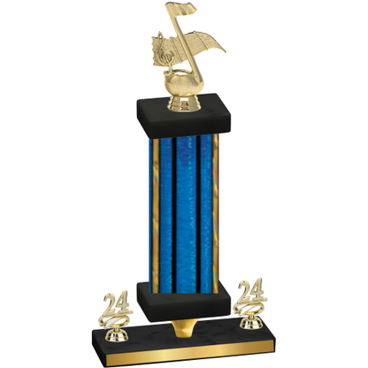 Premium Single Blue Glacier Year Music Trophy