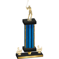 Premium Single Blue Glacier Third Place Golf Trophy