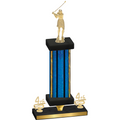 Premium Single Blue Glacier Fourth Place Golf Trophy
