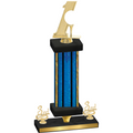 Premium Single Blue Glacier Third Place Golf Trophy