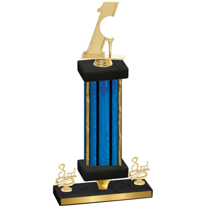 Premium Single Blue Glacier Third Place Golf Trophy